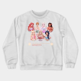 Modern Princesses with Drinks - “I’ll take a coffee with my sunshines” Crewneck Sweatshirt